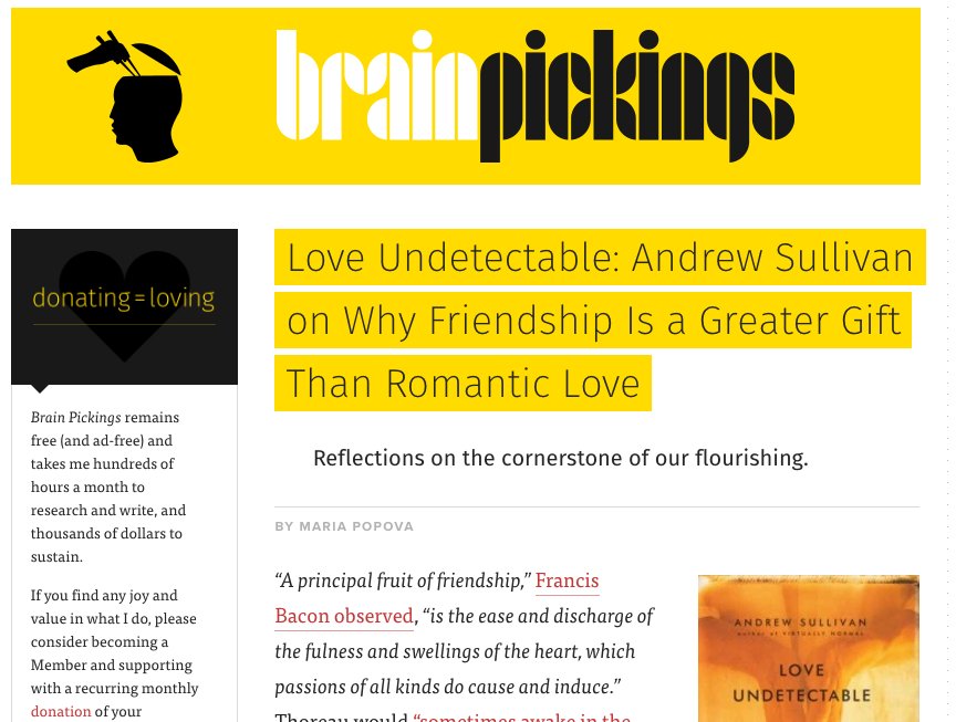 Articles we love - why friendship is a greater gift than romantic love. #thoughtoftheday 
bit.ly/1U9OcnQ