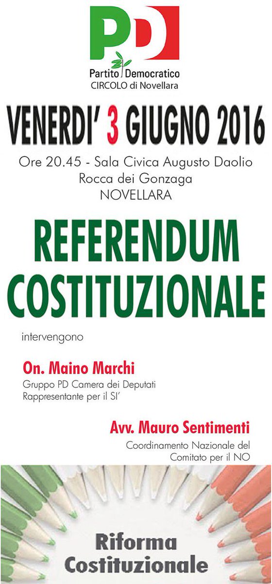 rinalpac's tweet photo. Referendum Costituzionale – serata di approfondimento https://t.co/h8th5mXzVN https://t.co/8As4YEyWNn