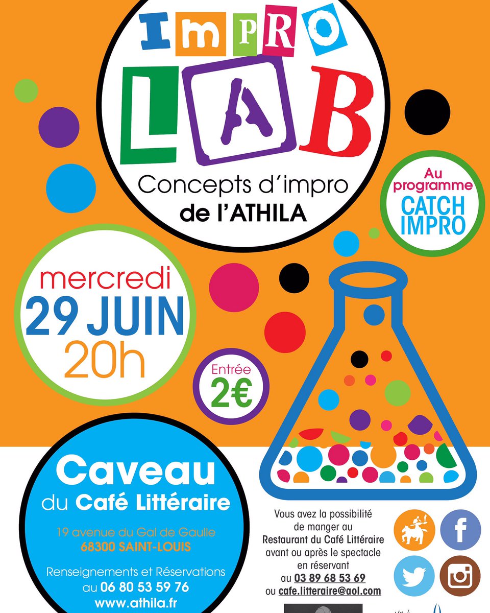 ATHILA_impro's tweet image. Notre prochaine date! Les réservations sont ouvertes! #improlab #catchimpro