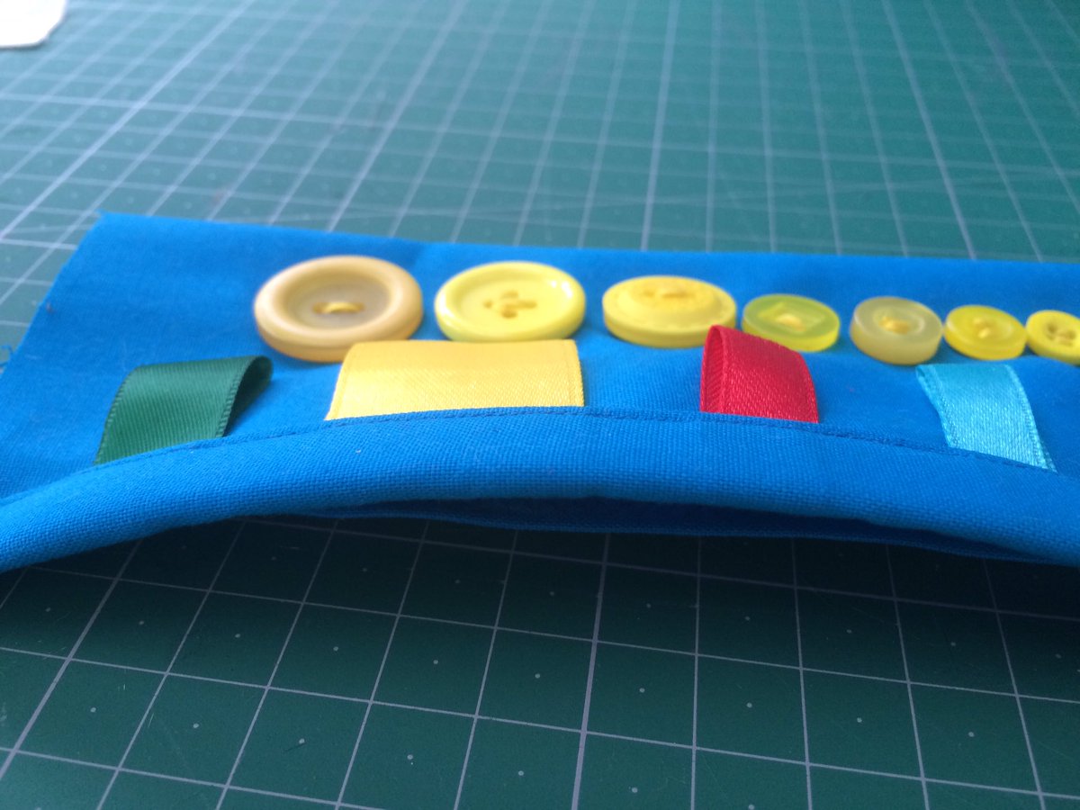 thesewingkind's tweet photo. A 'rainbow' with boning to make an arch for a #fidgetblanket #dementia https://t.co/ptyTnDOq8H