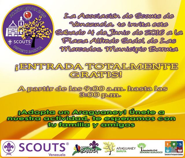 ScoutsDIPAHO's tweet photo. Te esperamos! @scoutsvenezuela @ScoutsMetro @araguaneybaruta @fupem8 @latierrasecalie @esculdigital #DistritoBaruta https://t.co/W49ijWg1lV