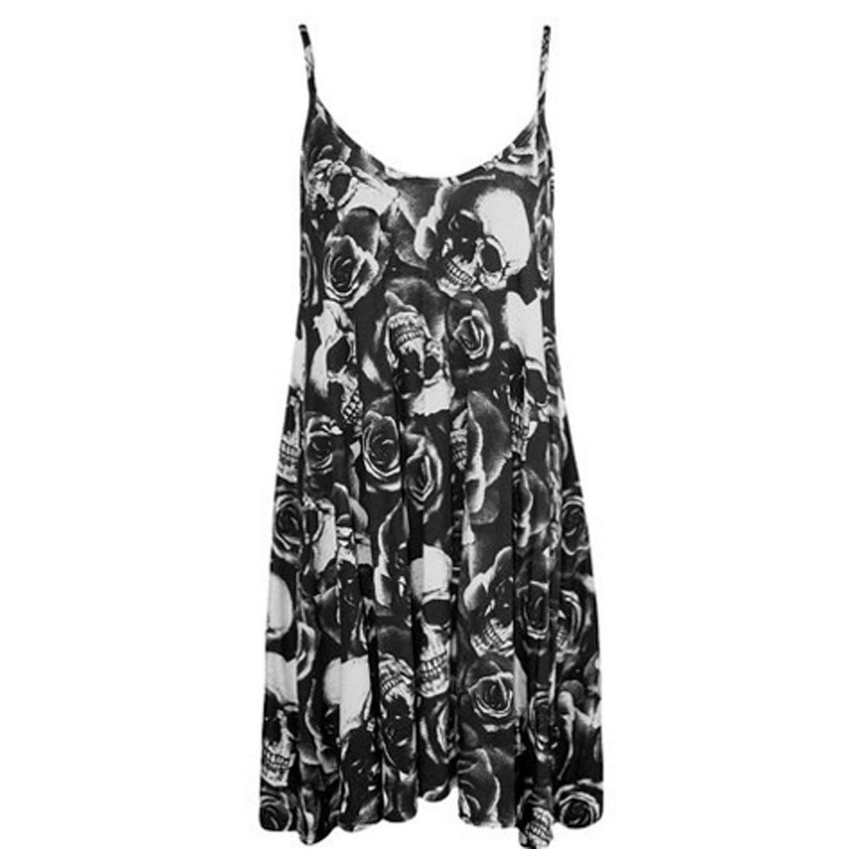 Forever Womens Strap Rose Skull Check Spicy Boom Print Swing Dress.
AVAILABLE HERE --> amzn.to/1TTzHqQ
