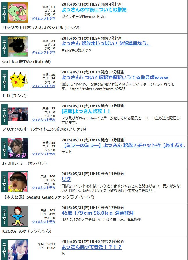 ニコ生 よっさん Togetter