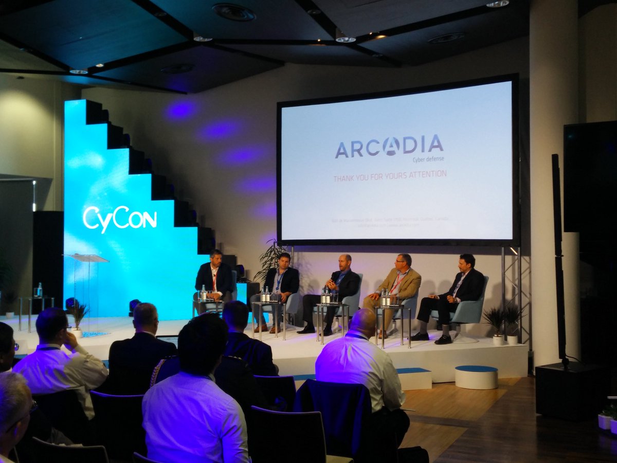 ARC4DIA's tweet image. The Arc4dia team participates in a panel discussion following a presentation by @robep00 at #CyCon #cybersecurity