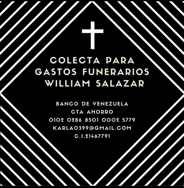 IdeesUCAB's tweet photo. #ServicioPúblico | Pedimos la colaboración de todos para cubrir gastos funerarios del ucabista William Salazar https://t.co/CcTKEm5E9T