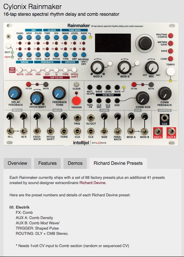 RichardDevine's tweet image. For those of you that own  Rainmaker,the site has been updated with my preset notes.

bit.ly/22vLtuT