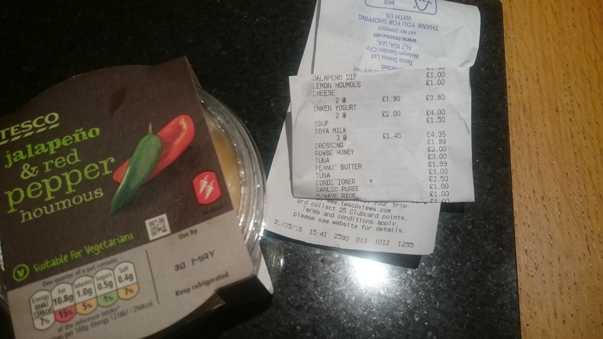 AEJHeath's tweet photo. @Tesco just got home from food shop to discover the dip I bought today has an old use by. Very disappointing! https://t.co/Srfkg06KUT
