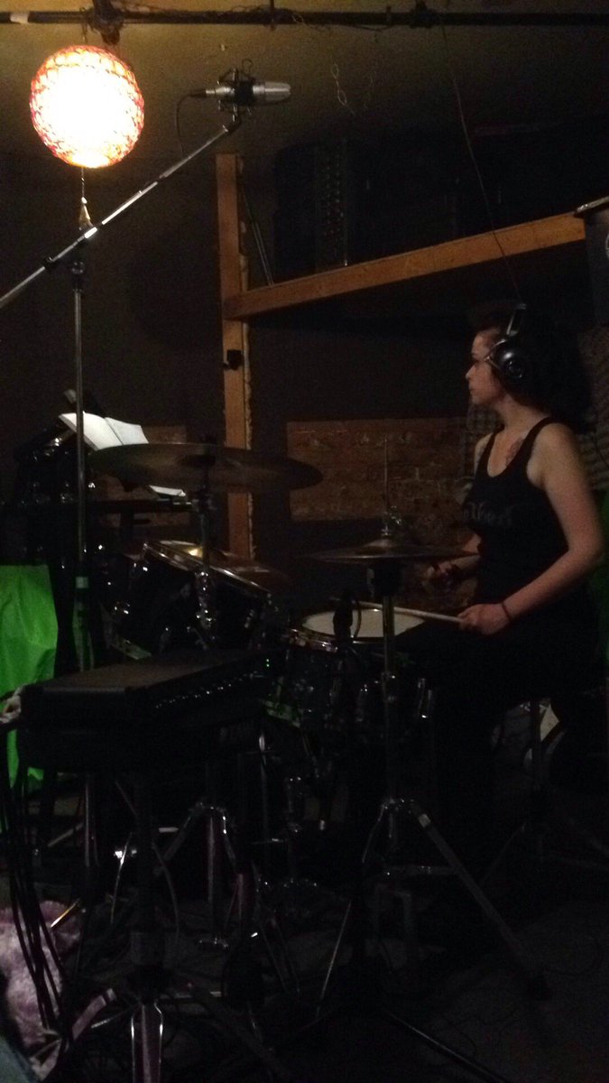Back in our rehearsal space finishing up some new recordings. Dallas played drums 8 hours straight. #DrumArmy