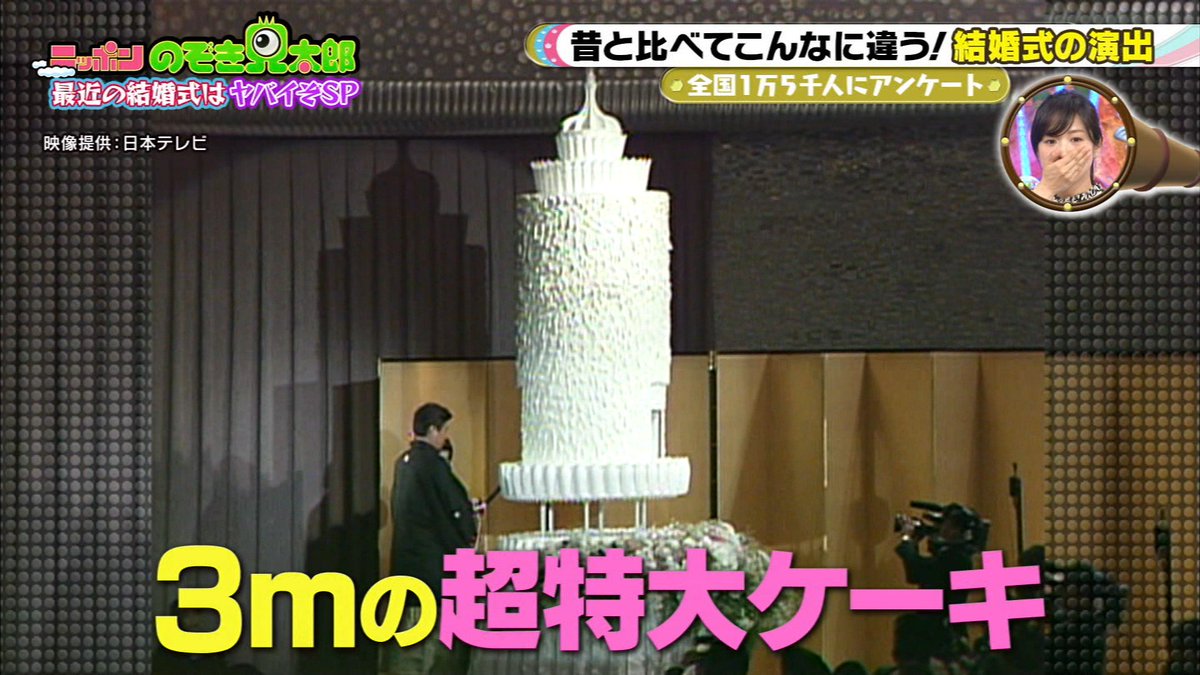 3mのケーキは渡辺徹・榊原郁恵の結婚式のものw #ニッポンのぞき見太郎
