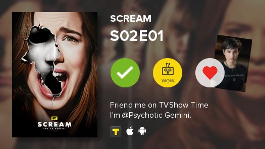 _iwasholy's tweet image. Just watched Scream's S02E01! #scream  ; still don't have a social life tvshowtime.com/show/294417/ep…