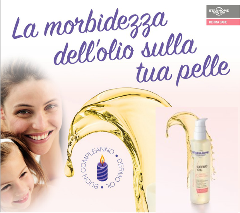StanhomeItalia's tweet photo. Un anno di #morbidezza e #delicatezza sulla #pelle!Scopri l'offerta compleanno di #DermoOil https://t.co/ZeuNtr6ZAQ https://t.co/1UBJelvLW9