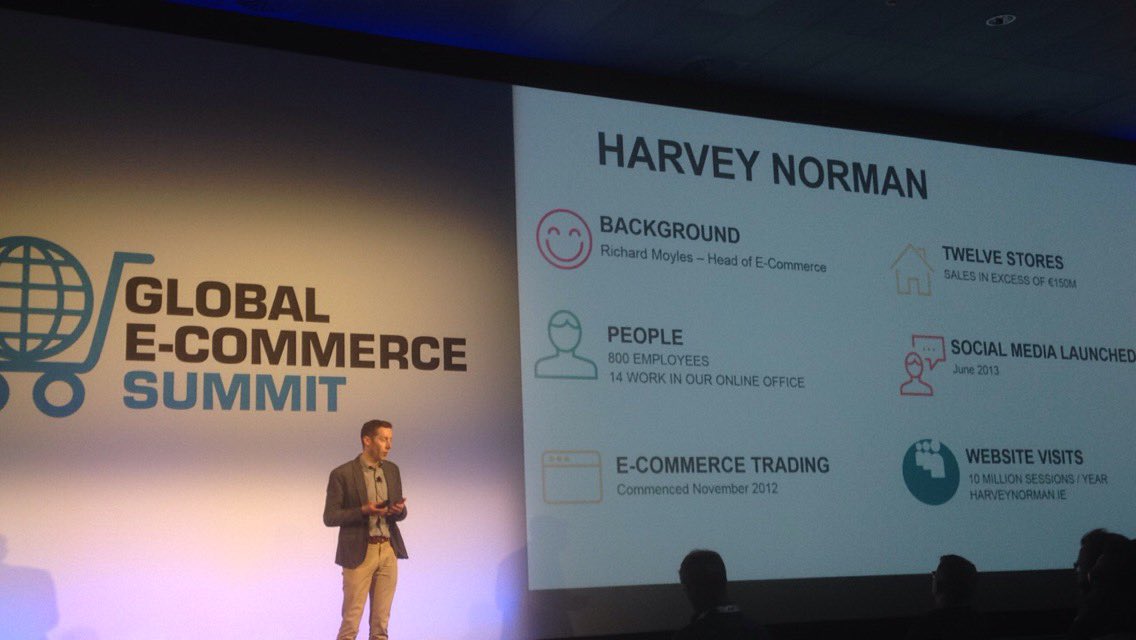 RetailExIreland's tweet image. Congrats to Richard Moyles from @harveynormanIE on delivering a fantastic presentation at the @Ecommerce_GES #ges16