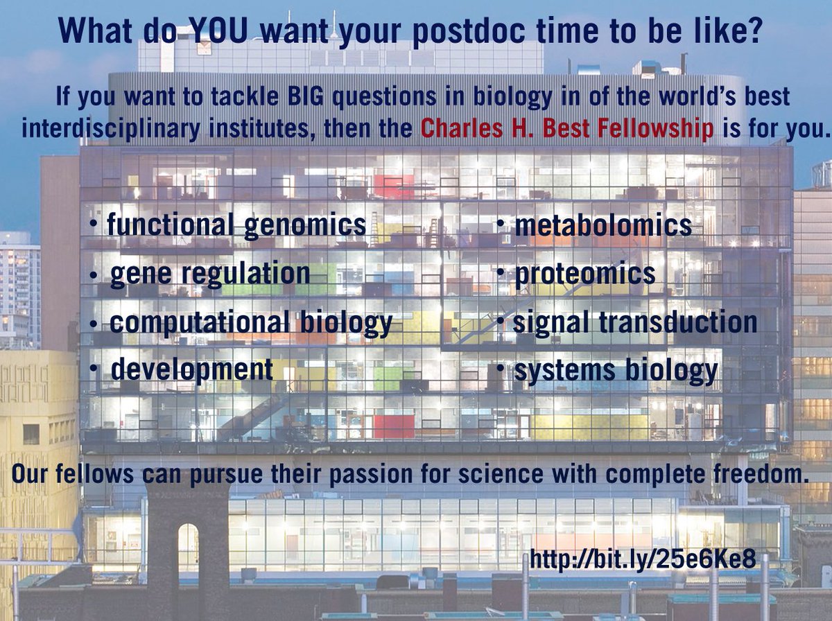 DonnellyCentre's tweet image. We&apos;re now looking for applicants for our competitive CH Best Postdoc Fellowship bit.ly/25e6Ke8  #SystemsBio