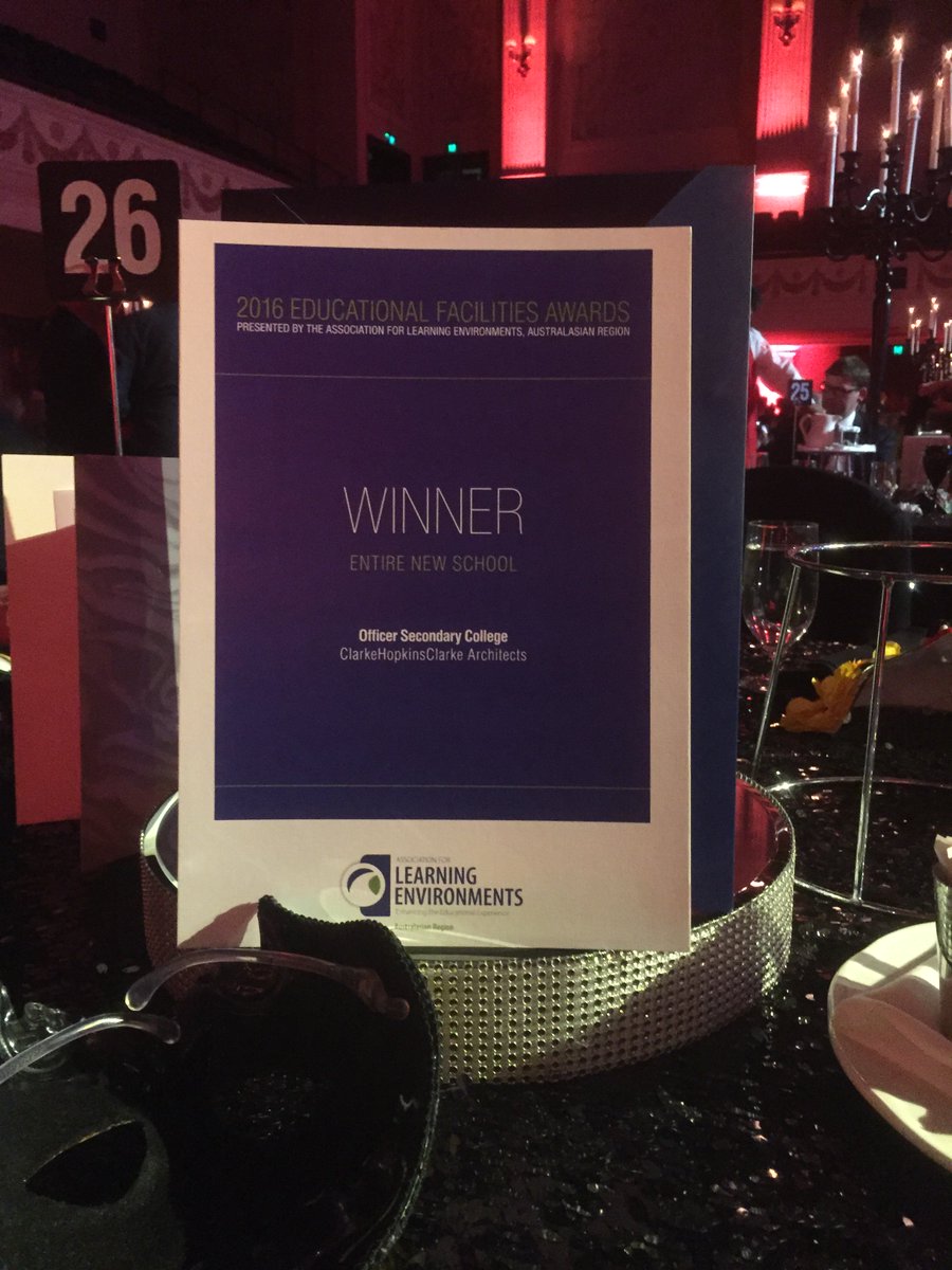 _GrahamBennett's tweet image. Congratulations to @CHC_Architects for winning the best new school in the #A4LE Awards for Officer Secondary College