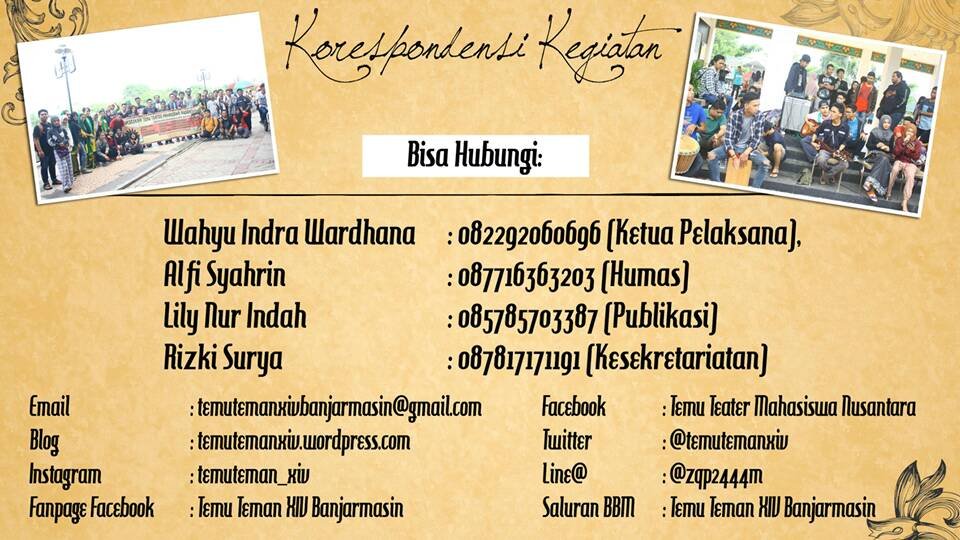 Info kontak Temu Teman XIV #TemuTemanXIV