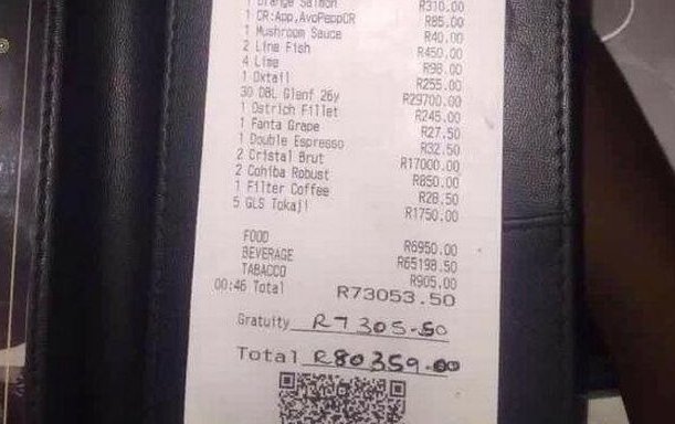 TimesLIVE's tweet photo. Whopping R80โ000 plus restaurant bill is NOT Zumaโs https://t.co/HiXwC8Vb3m https://t.co/LivpNZnN6X