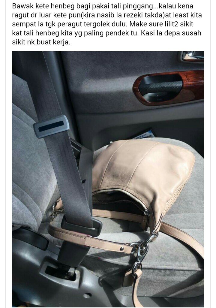 thecaptainash_'s tweet photo. Nasihat untuk hakak-2 yang selalu letak handbag dekat sebelah tempat duduk driver.

Sebarkan jika ianya bermanfaat https://t.co/a2eShrZ0Qh