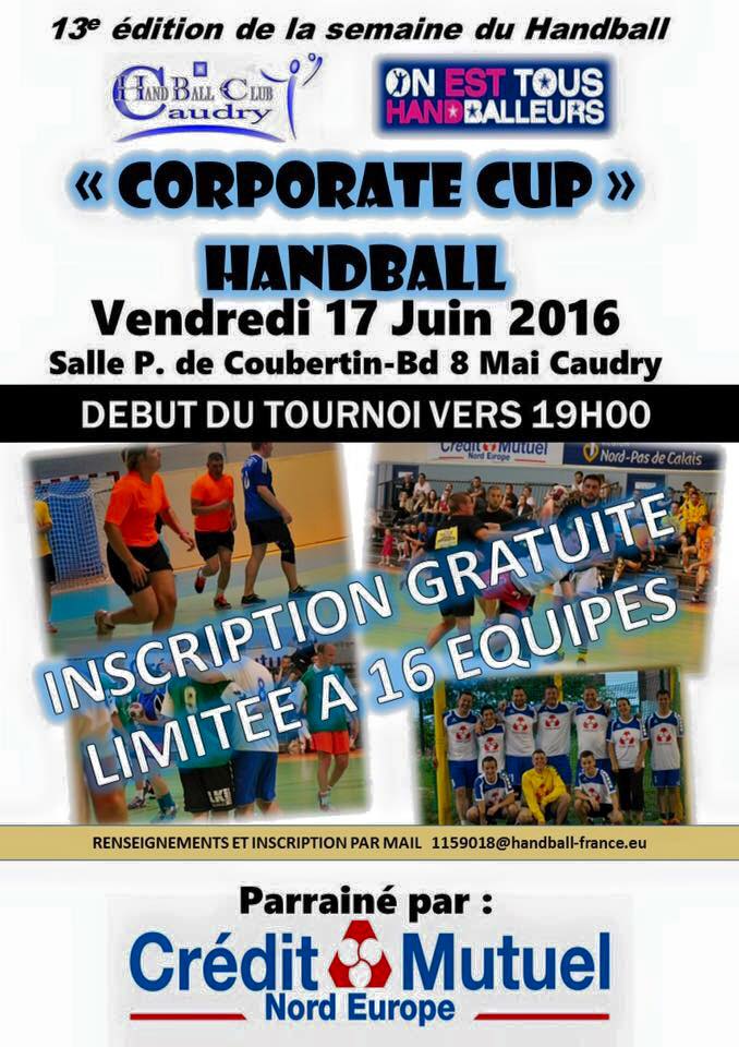 Handball_caudry's tweet photo. #CorporateCup
 Qui succédera à LECLERC Vainqueur de l'édition 2015 ? Il ne reste que 2 places... https://t.co/hAsZ2chcIX