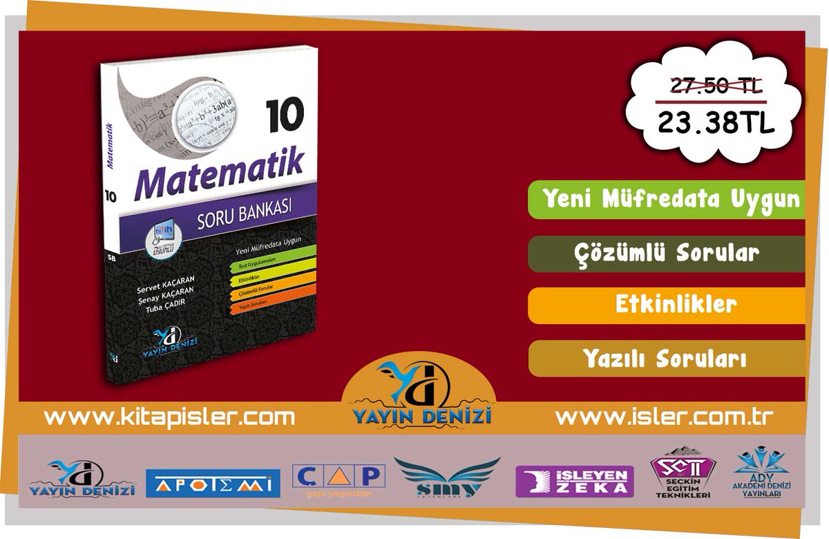 Yayın Denizi 9.Sınıf Matematik Soru Bankası ÇIKTI ! 
Hemen Satın Al : goo.gl/mgytsQ