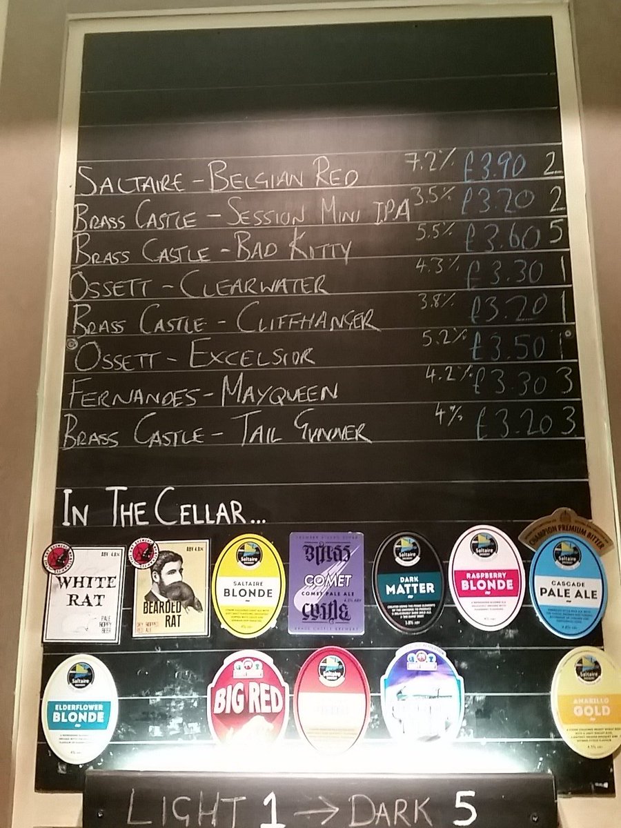 waltersbarhull's tweet photo. Today's ales from
@SaltaireBrewery
@BrassCastleBeer
@ossettbrewery
@Fernandestap
@HullCAMRA https://t.co/Jcy5gIZWWk