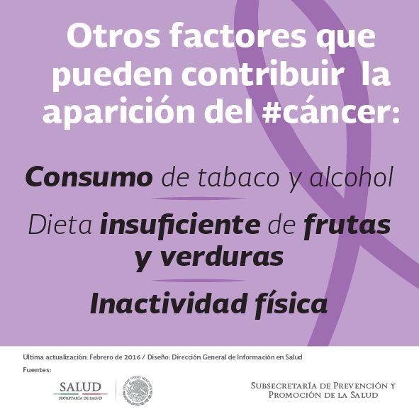 El consumo de #tabaco puede ser causa de #cáncer, prevenir está en tus manos. #SinTabaco