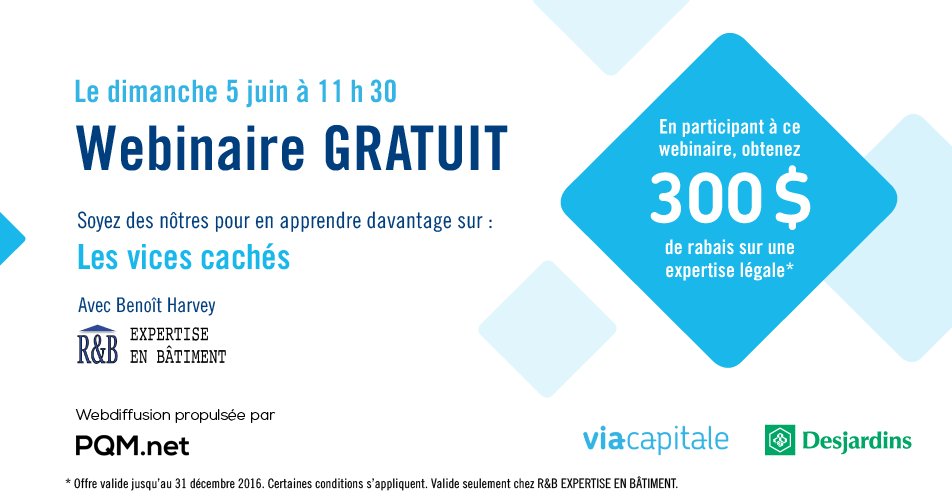 PQMnet's tweet image. Les vices cachés : un webinaire #GRATUIT  @Via_Distinction  et @MvtDesjardins  #Studiocast
hubs.ly/H038vtL0