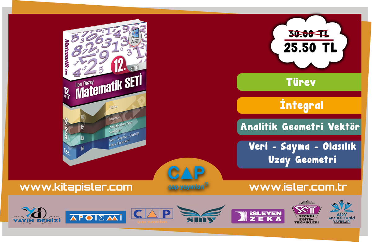 Çap Yayınları 12.Sınıf İleri Düzey Matematik Seti ÇIKTI !
Hemen Satın Al  : goo.gl/ZWuLj8