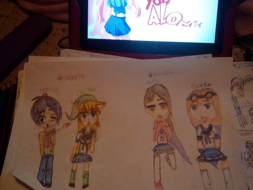 Shannon_Sugg19's tweet photo. @chrisandthemike I drew this today and I fucked up garlian sorry lol 💙💚💚💜 https://t.co/UPw0PTnLJj