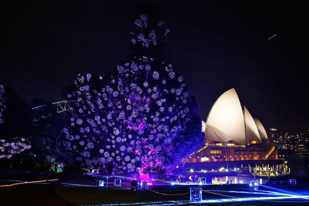 Sidney's Vivid Festival colors up the Australian city with a luminous giant outside art gallery. It's happening now!