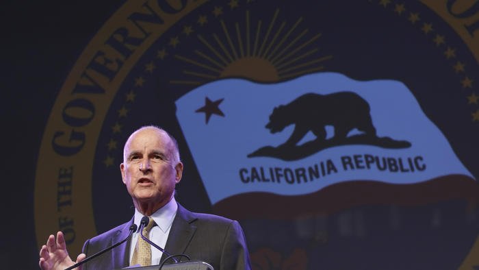 latimes's tweet image. Jerry Brown once called Bill Clinton “the prince of sleaze.” Now, he&apos;s endorsing Hillary: lat.ms/1O28S4u