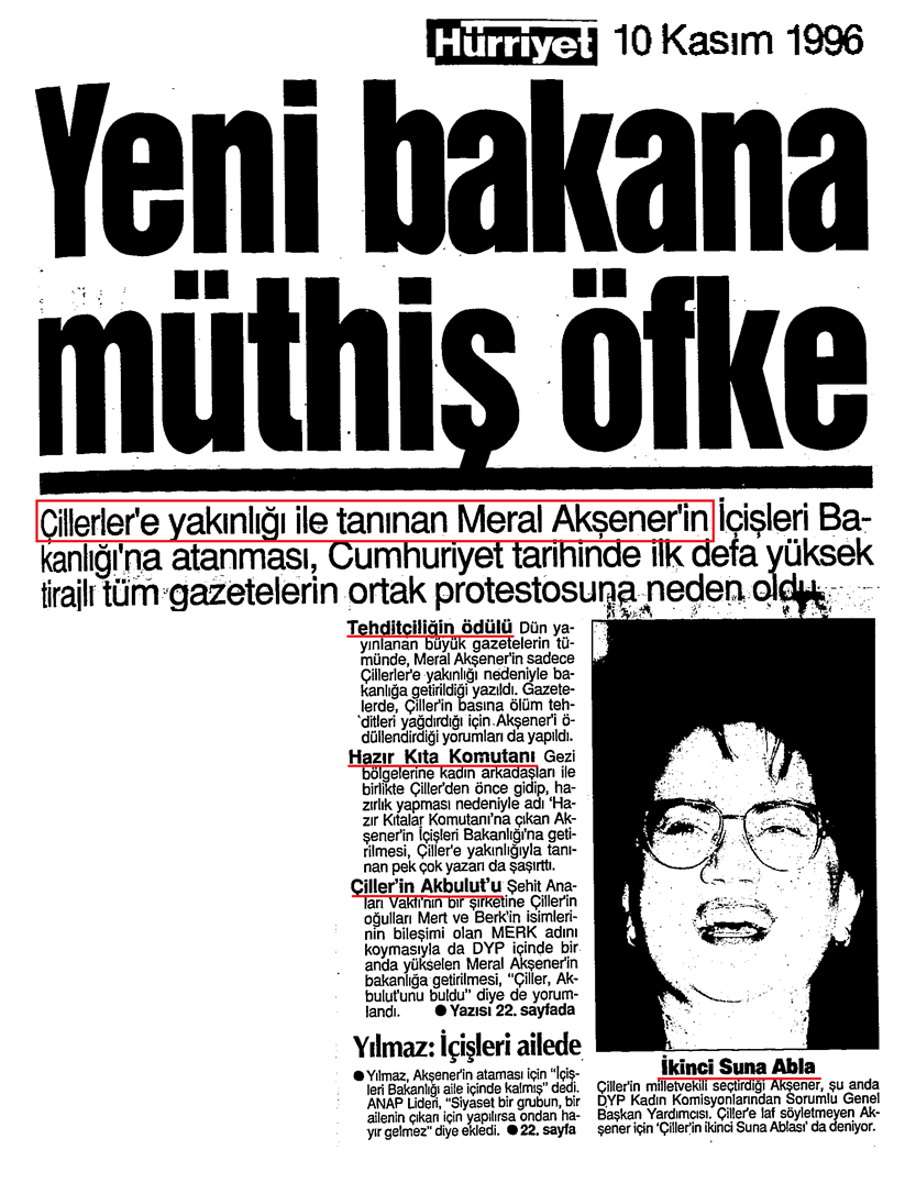 Çiller Ailesinin İçişleri Bakanı Meral Akşener!
Hazır Kıta Komutanı...
Çiller'in Akbulut'u...
#ArşivUtandırır