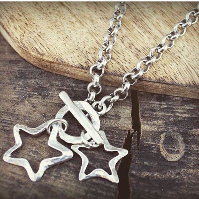 BarocNeath's tweet image. Back in stock! This beautiful double star necklace by @danonltduk #handmade #danon #barocneath #shoplocal
