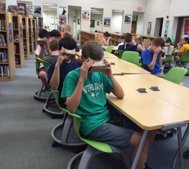 LCJSMSlibrary's tweet photo. Thanks so much to #GoogleExpeditions for visiting us! Students (and teachers) had an awesome time! #googlecardboard https://t.co/TBVXbQMftQ