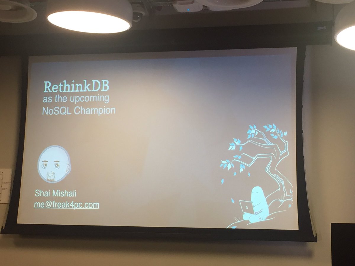 RoySegall's tweet image. Talking about @rethinkdb with @freak4pc #jsisrael
