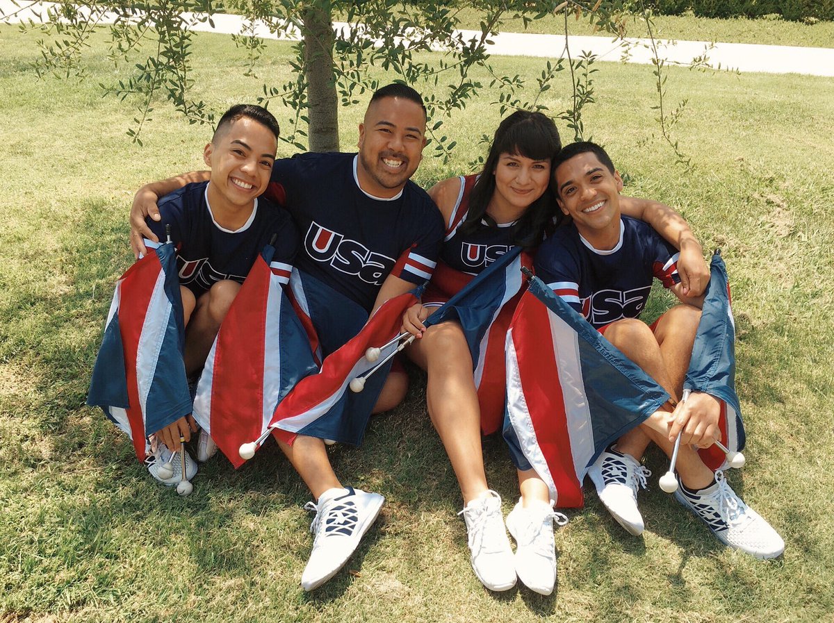 USAStaff_Lee's tweet photo. We're All In for an exciting and eventful summer!! Catch us at your upcoming pep flag summer camp! ❤️💛💙 @USACamps https://t.co/royouNoAx9