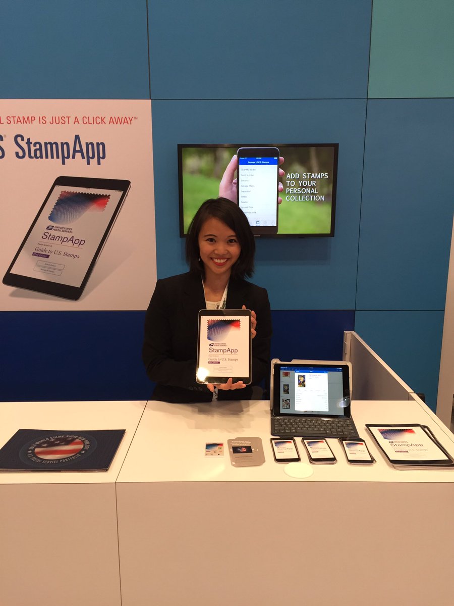 WayneMazza's tweet photo. @USPSstamps @USPSstamps New Digital products For USPS at World Stamp Show #StampApp https://t.co/i30nX7pUI8