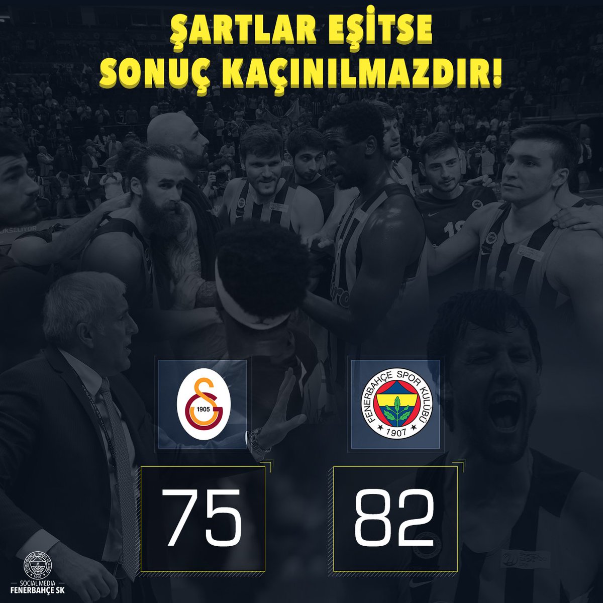 Fenerbahçe, Galatasaray Odeabank'ı 82-75 mağlup ederek finale yükseldi. Karşılaşma sonrası ise iki koç Zeljko Obradovic ile Ergin Ataman tartıştı. CjzmysGUkAAtZGT