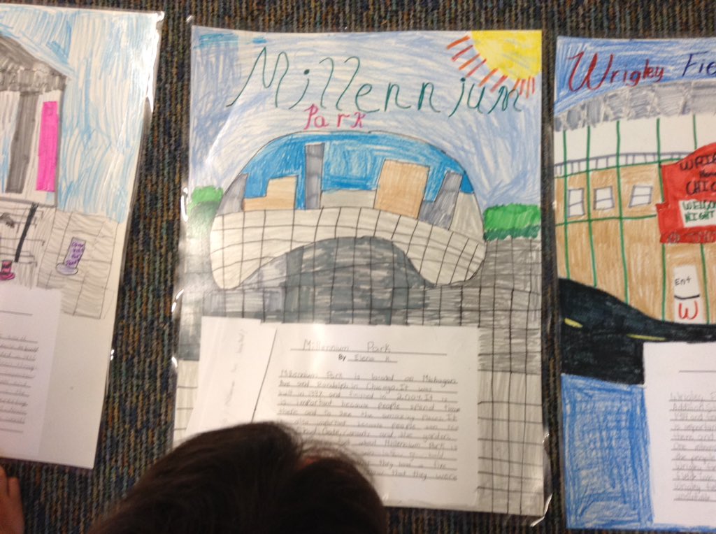 DrydenLMC's tweet image. Another exciting round of Chicago-opoly! Mrs. Lo's class loves sharing their landmark research with each other.