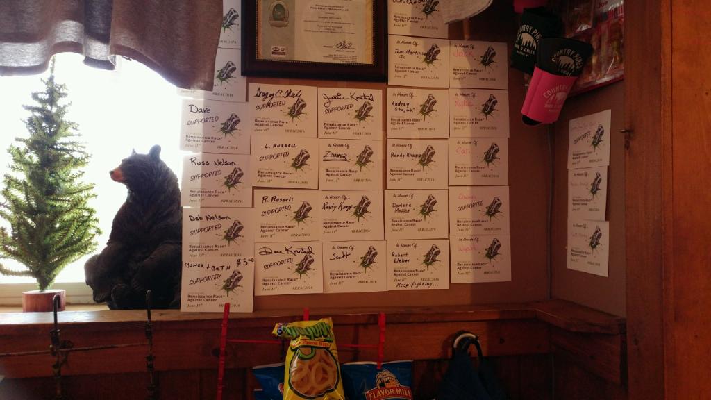 #ShoutOut Country Pines Bar & Grill #DonationCards Your generosity doesn't go unappreciated #FightCancer #RRAC2016