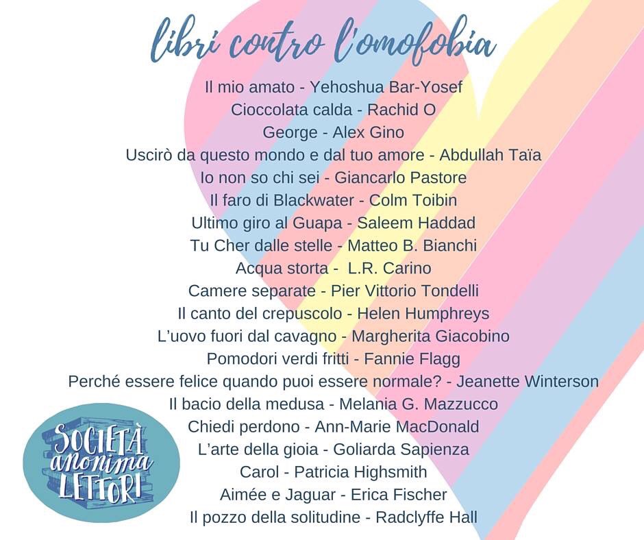 fraversion's tweet photo. interessante questa lista di libri contro l'omofobia! Bravi @anonimalettori #stopHomophobie #prayfororando #books https://t.co/GbsbA1fQpg