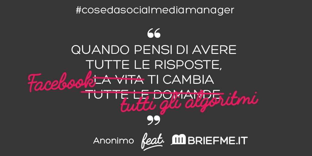briefmeit's tweet photo. Grazie #Facebook per il supporto morale!
#socialmediamarketing #besocial #beartist https://t.co/RhXjFQayx3
