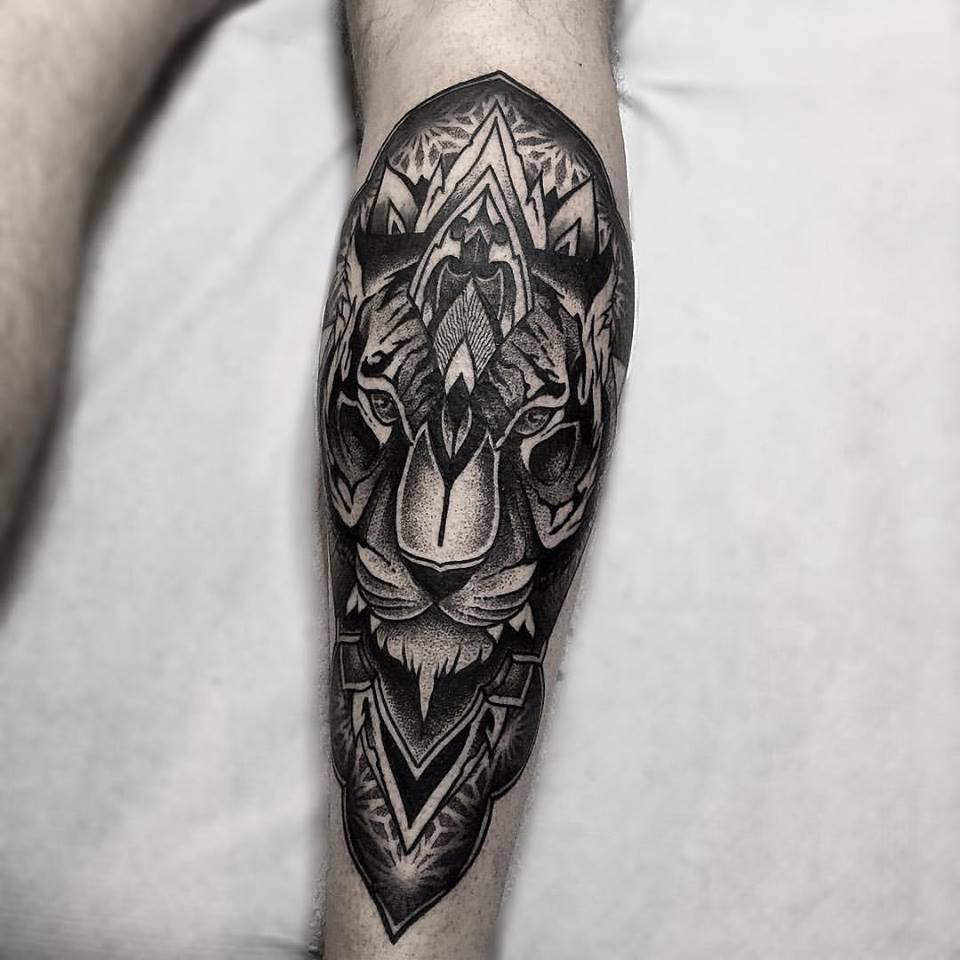 Tattoo uploaded by joncamposart  Lion leg tattoo  Tattoodo