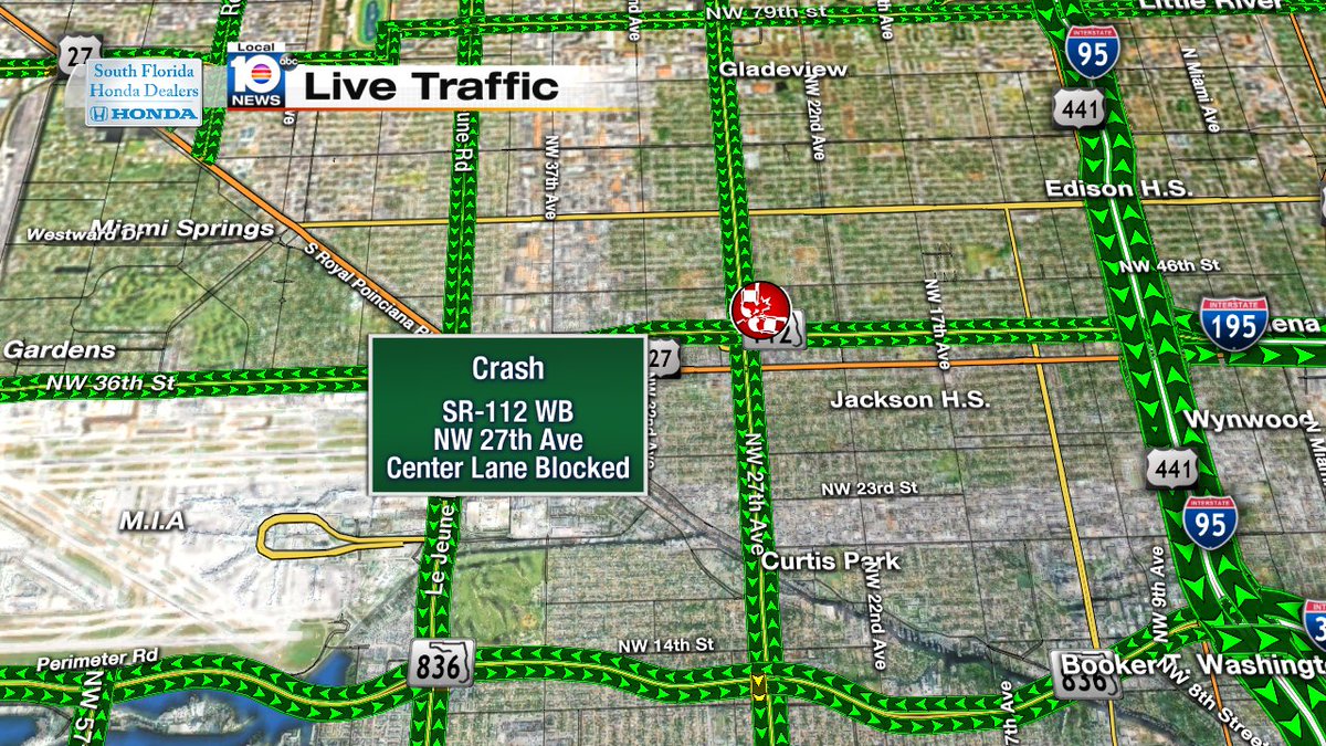 Accident on SR-112 WB and NW 27th Ave/ Center Lane Blocked #TRAFFIC #MIAMI https://t.co/IdffNdGvHZ