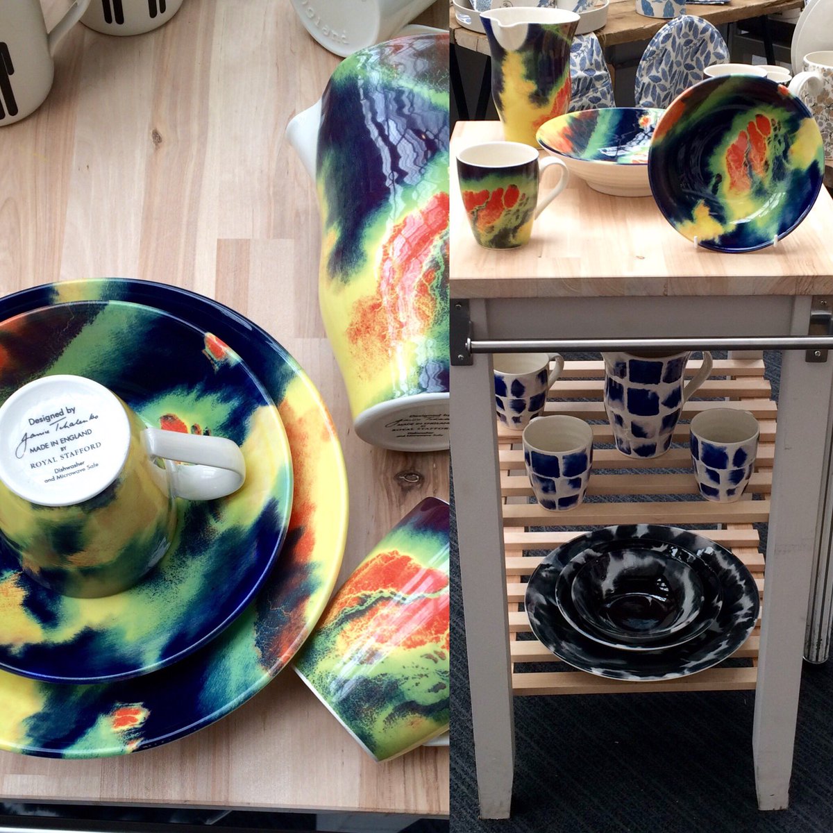 GiftsTradeChris's tweet photo. @ExclusivelyHW #eh2016 Stand:316 #janicetchalenko #ceramics #deepspace #bluesquares #thor #irredescent #ontrend https://t.co/HNylIGLMtz