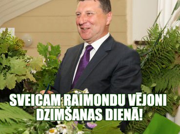 LA_lv's tweet photo. Daudz baltu dieniņu! Raimondam Vējonim šodien - 50! https://t.co/zYiYfRzC1f