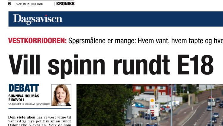 SV signerte en avtale som sikrer ny E18 Oslo-Asker,byrådet spant i vei "bare 1500m", nå anklager SV andre for spinn