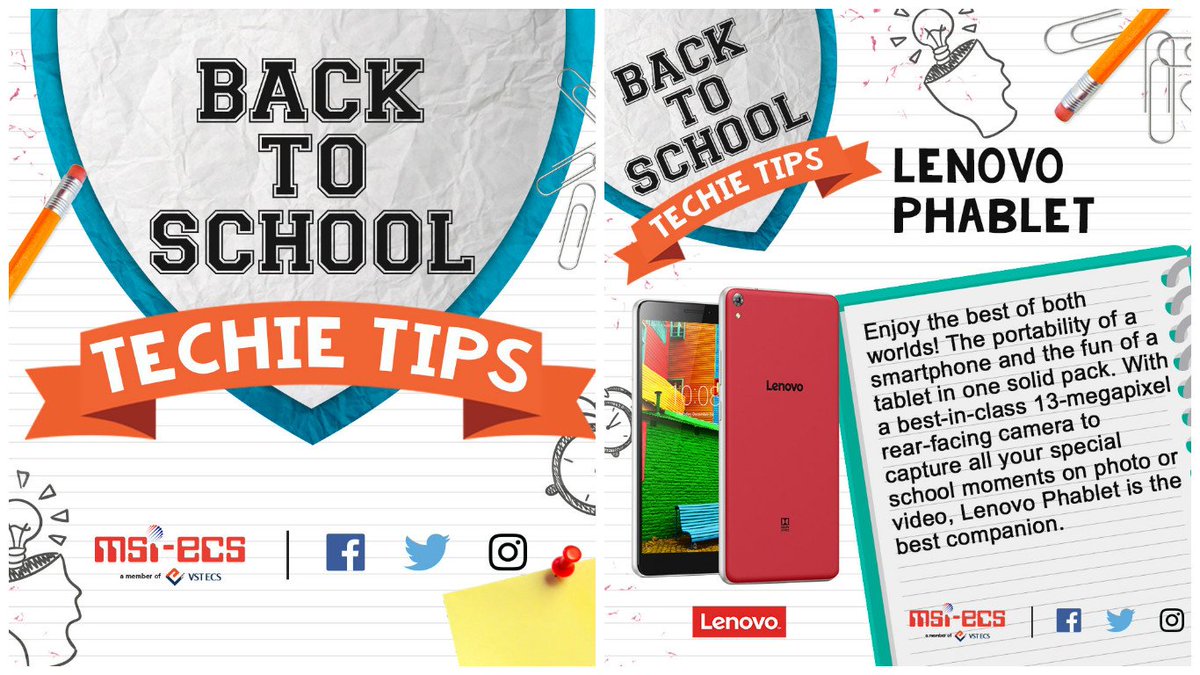 vstecs's tweet image. Portable yet powerful. Grab one of these tablets to help you ace school works. 
#TechieTips