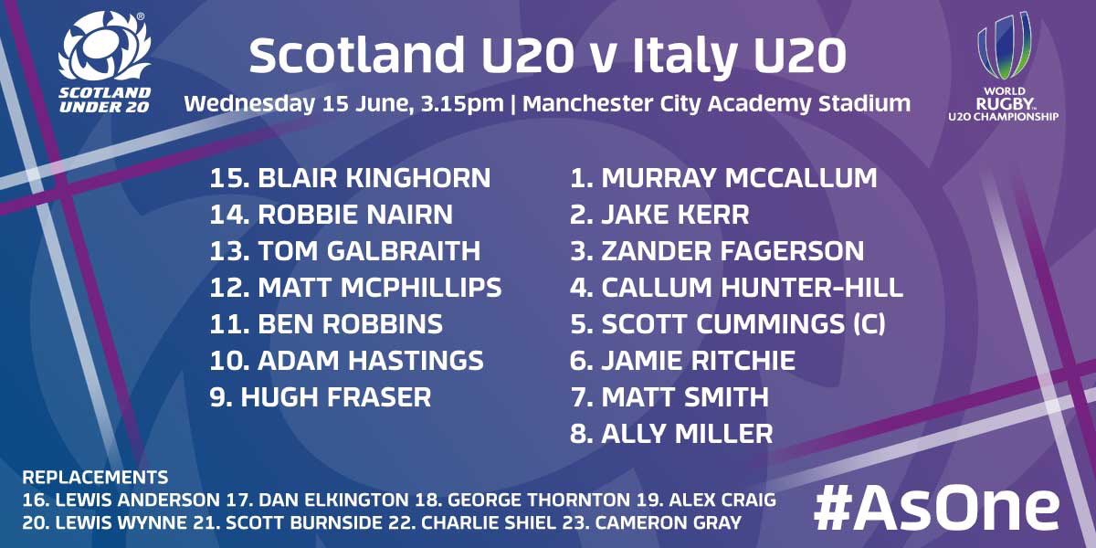 Good luck to Capt <a href="/scottcummings96/">Scott Cummings</a> and <a href="/Scotlandteam/">Scottish Rugby</a> U20s Go well lads #WorldRugbyU20s #backingblue #AsOne