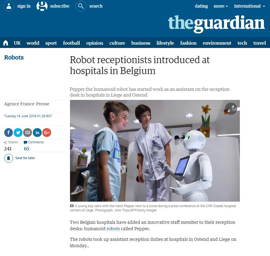 pratiknimse's tweet image. #Robot receptionists introduced at #Belgium hospitals &amp;amp; Japanese store. Is it result of high cost of #HumanLabor?
