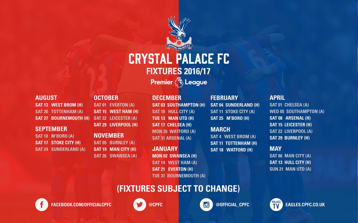 Crystal Palace F.C. on Twitter: "Here they are: #CPFC's ...